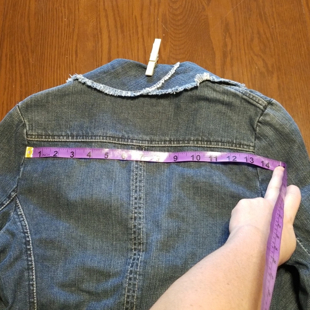 Blue Asphalt back fringe jean jacket t126:7:918 - Picture 7 of 8
